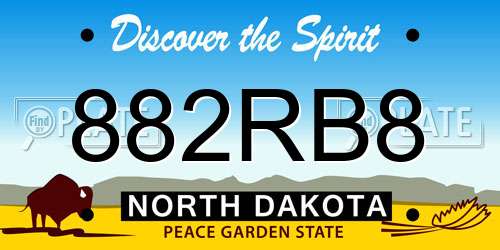 882RB8 North Dakota License Plate