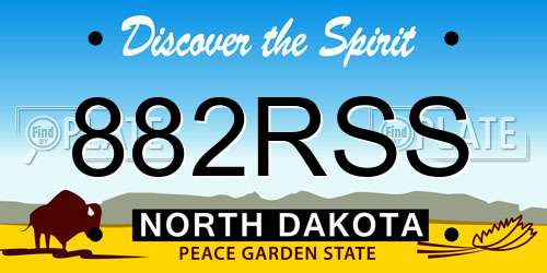 882RSS North Dakota License Plate