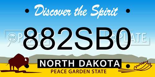 882SB0 North Dakota License Plate