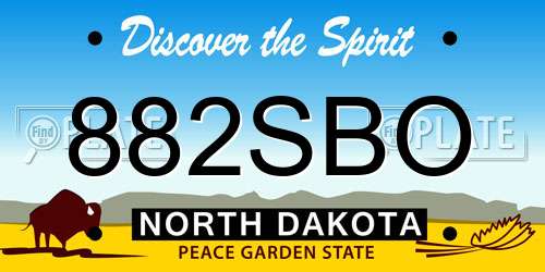 882SBO North Dakota License Plate