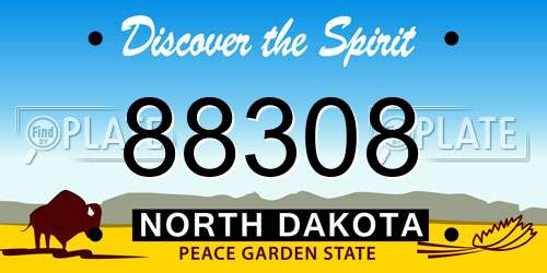 88308 North Dakota License Plate
