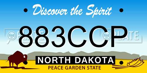 883CCP North Dakota License Plate