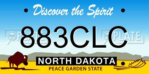 883CLC North Dakota License Plate