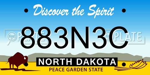 883N3C North Dakota License Plate