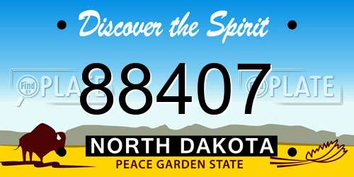 88407 North Dakota License Plate