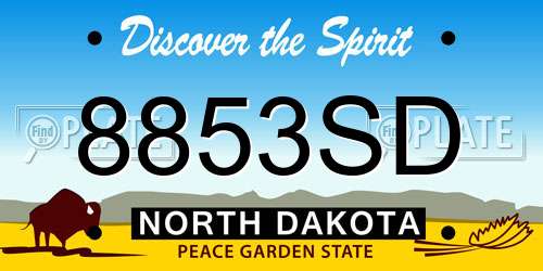 8853SD North Dakota License Plate