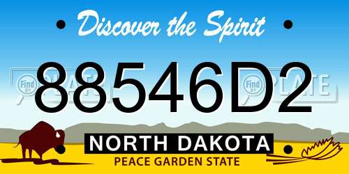 88546D2 North Dakota License Plate
