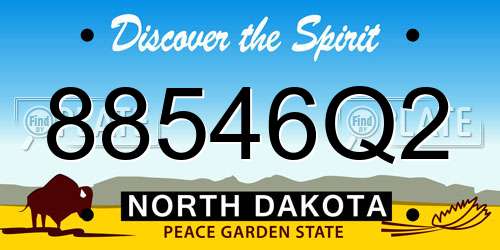 88546Q2 North Dakota License Plate