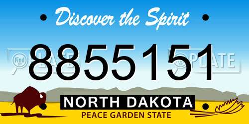 8855151 North Dakota License Plate
