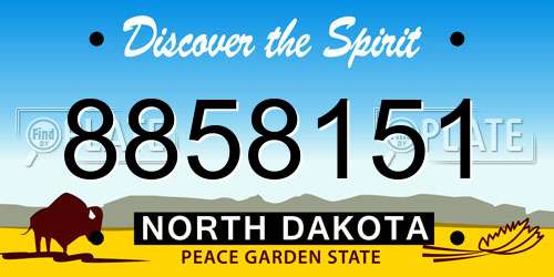 8858151 North Dakota License Plate