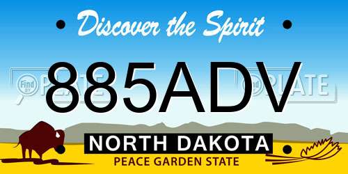 885ADV North Dakota License Plate