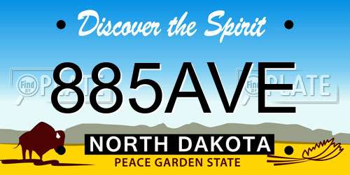 885AVE North Dakota License Plate