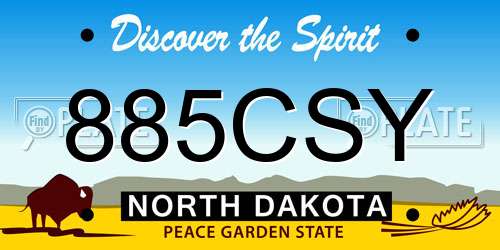885CSY North Dakota License Plate