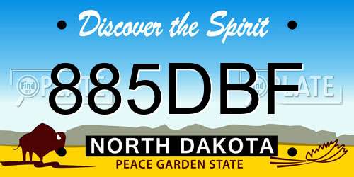 885DBF North Dakota License Plate