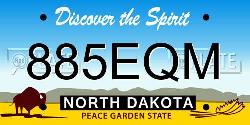 885EQM North Dakota License Plate