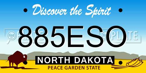 885ESO North Dakota License Plate