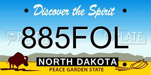 885FOL North Dakota License Plate