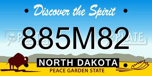885M82 North Dakota License Plate