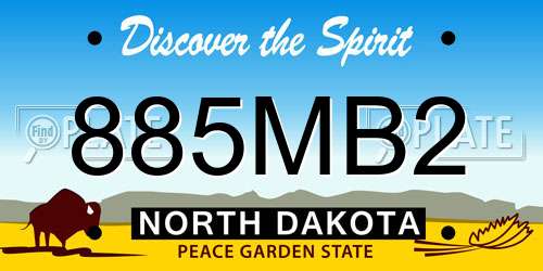 885MB2 North Dakota License Plate
