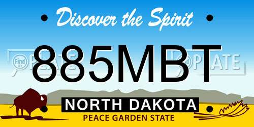 885MBT North Dakota License Plate