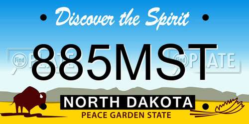 885MST North Dakota License Plate