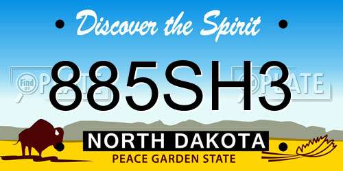 885SH3 North Dakota License Plate