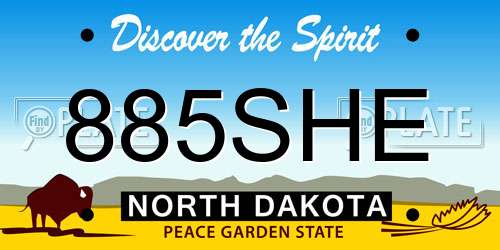 885SHE North Dakota License Plate