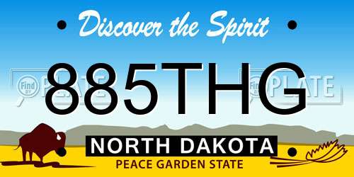 885THG North Dakota License Plate