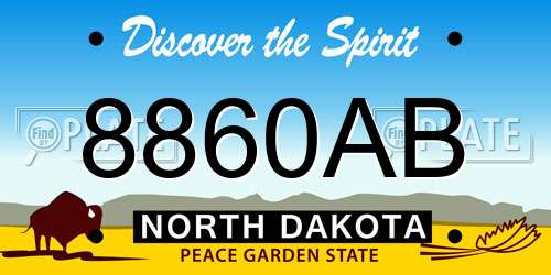 8860AB North Dakota License Plate