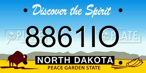 8861IO North Dakota License Plate