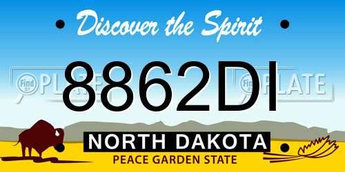 8862DI North Dakota License Plate
