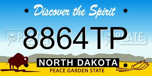 8864TP North Dakota License Plate