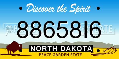 88658I6 North Dakota License Plate