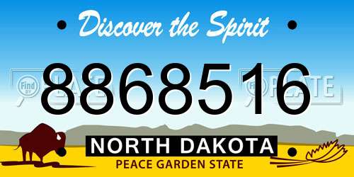 8868516 North Dakota License Plate