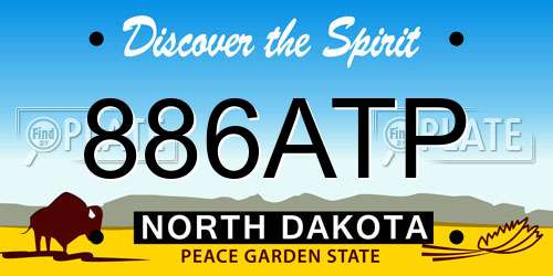 886ATP North Dakota License Plate