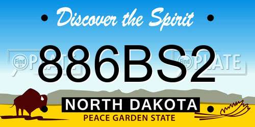 886BS2 North Dakota License Plate