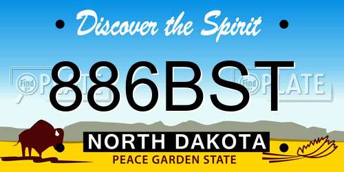 886BST North Dakota License Plate