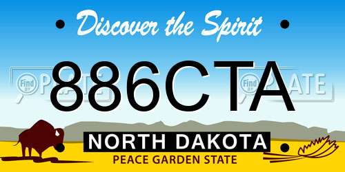 886CTA North Dakota License Plate