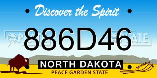 886D46 North Dakota License Plate