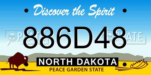 886D48 North Dakota License Plate