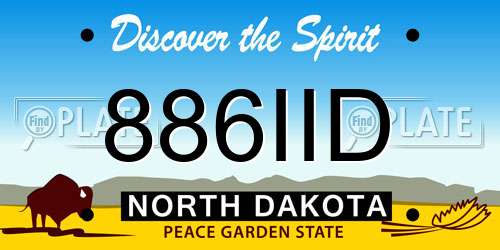 886IID North Dakota License Plate