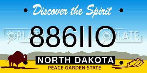 886IIO North Dakota License Plate