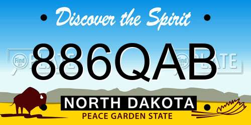 886QAB North Dakota License Plate
