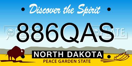 886QAS North Dakota License Plate