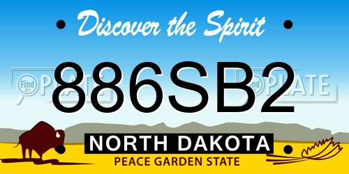 886SB2 North Dakota License Plate