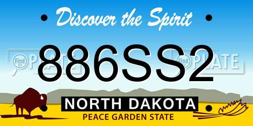 886SS2 North Dakota License Plate