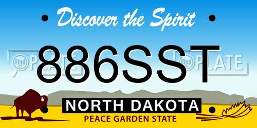 886SST North Dakota License Plate