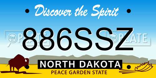 886SSZ North Dakota License Plate