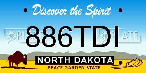 886TDI North Dakota License Plate