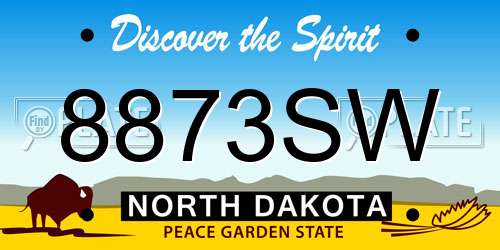 8873SW North Dakota License Plate